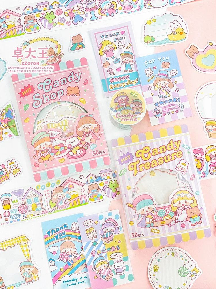 Zhuo Dawang Candy Sealing Sticker Creative Sealing Adhesive Sticker Love Rainbow Handnet Creative Sticker