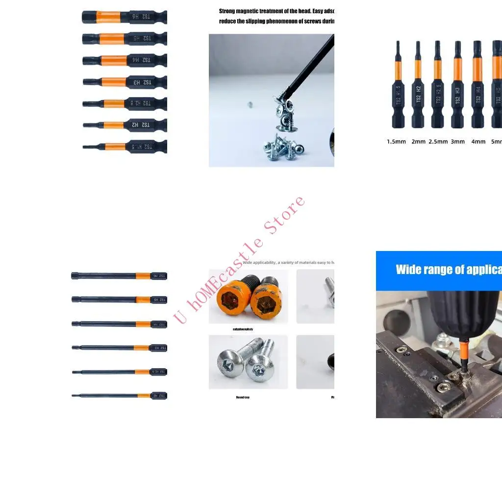 63HF 6/7Pcs Allen Wrench Drill Bit Set Allen Screwdriver Bit Screwdriver Bit Set 1/4