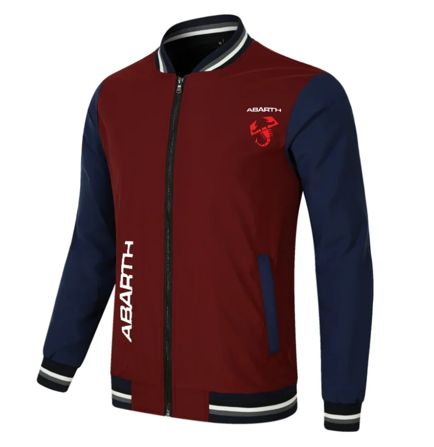 2023 NEW Baseball Jacket Spring Autumn Fleece Cotton Slim Fit Jacket ABARTH Car Logo Sweatshirt Fashion Hip Hop