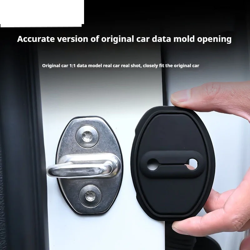4pcs Car Door Mute Damping Cushion Silicone For Leading IDEAL LiXiang L9 L8 Car Door Lock Buckle Anti-collision Protective Cover