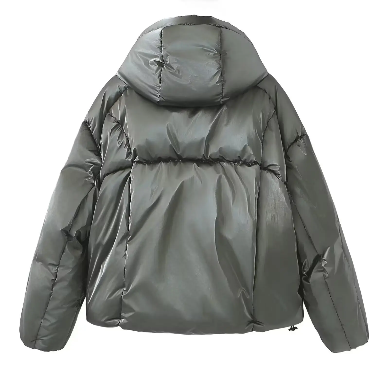 Thickened Autumn Women Cotton Jacket Stand Up Collar Metal Pockets Parka Jacket For Lady Comfortable Warm Female Quilted Jacket