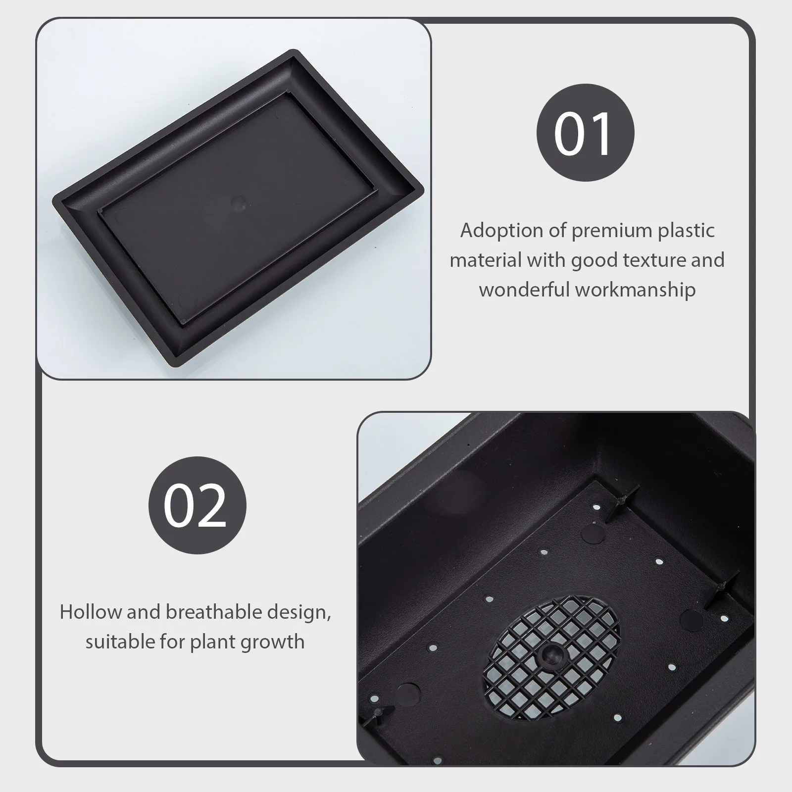 

5 Sets Mini Potted Plant Tray Small Succulent Bonsai Deep Brown Flower Pot Garden Home Decoration Plastic Planter