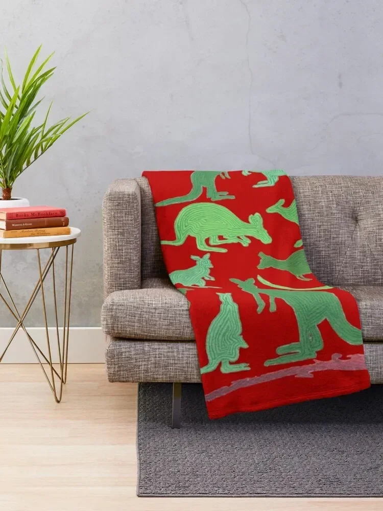 Kangaroo Christmas Throw Blanket Plush Thins Multi-Purpose Blankets