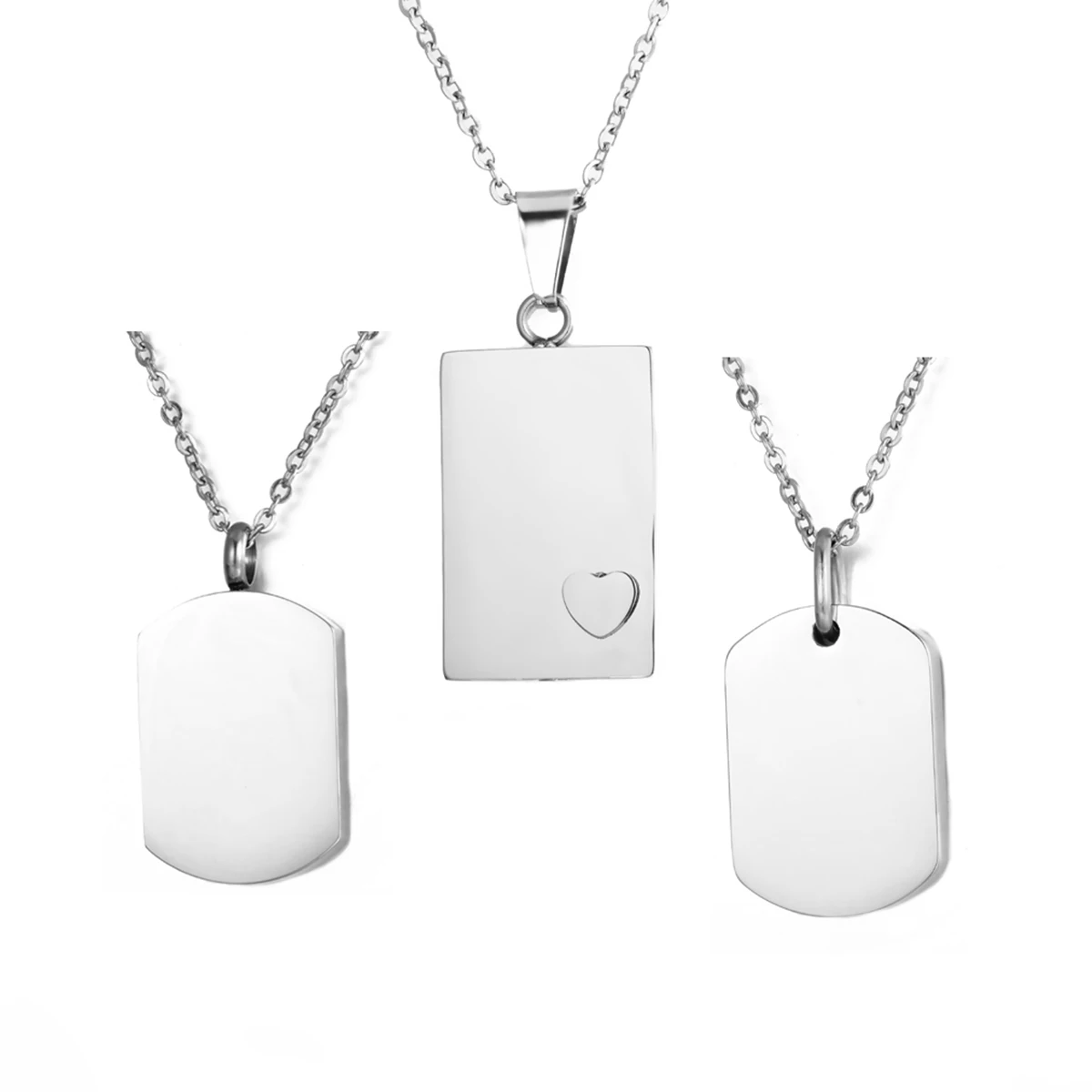 Blank RectangleUrn Ash Pendant Cremation Jewelry Stainless Steel Keepsake Memorial Necklace for Women Men Dropshipping