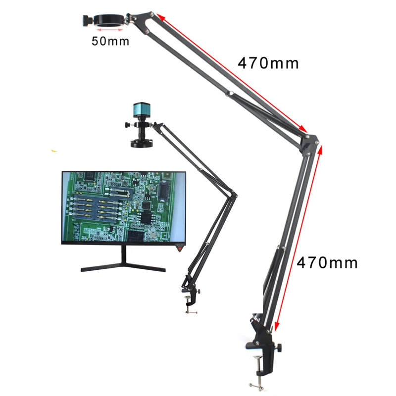 Cantilever Universal Bracket Adjustable Boom Table Holder M6 Installation Aperture For Video Microscope Camera