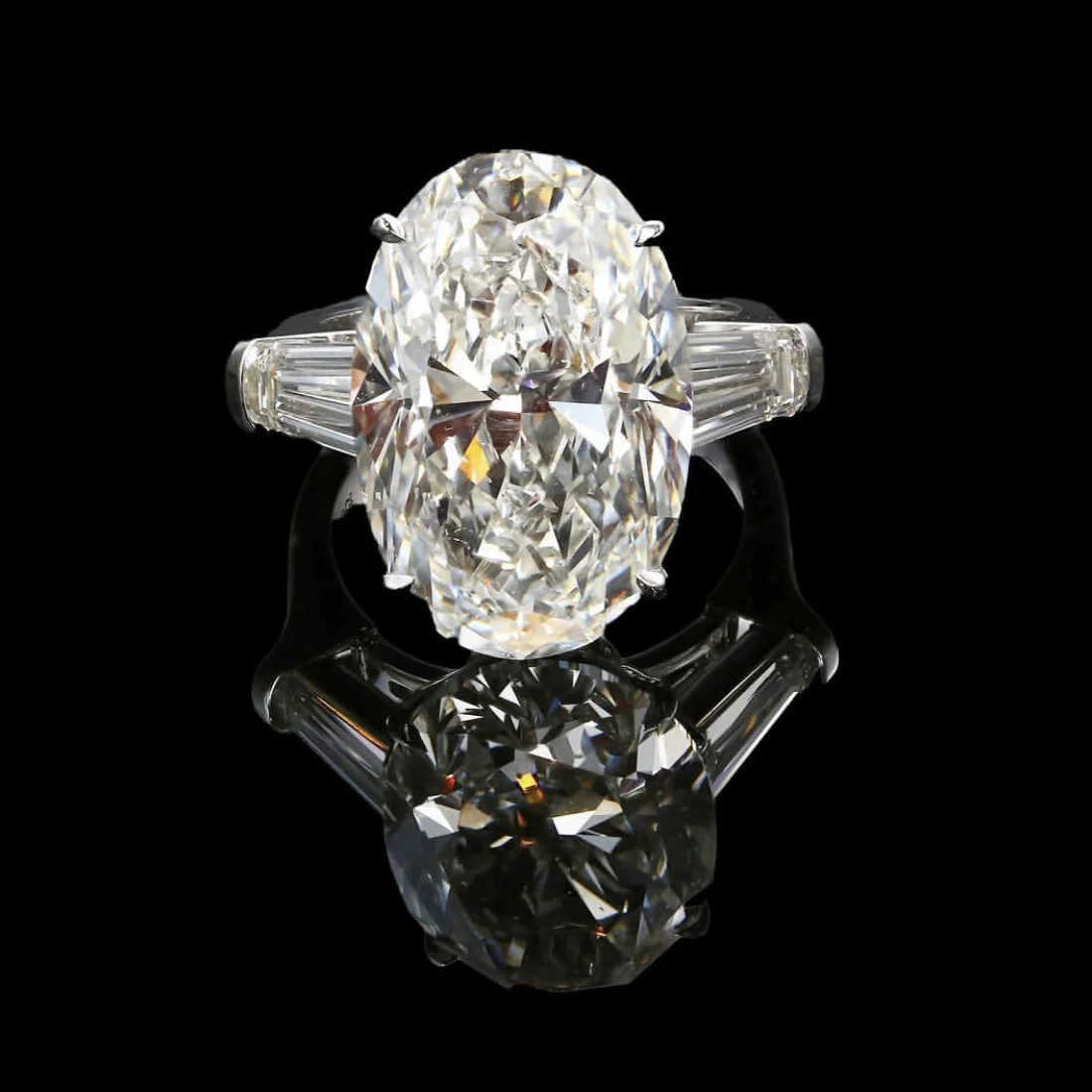 Luxury 100% 925 Sterling Silver Rings Finger Wedding Engagement Cocktail Women Big 5ct Oval Simulated Diamond Ring Fine Jewelry
