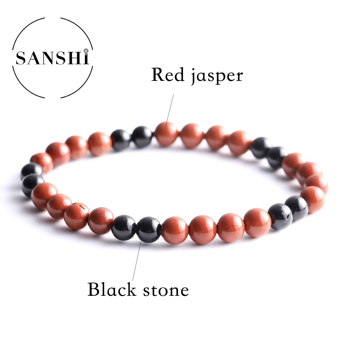 Sanshi Color-blocking Couple Bracelets For Women Men Aquamarine Jasper clear quartz Beads Bracelets Jewelry For Gift