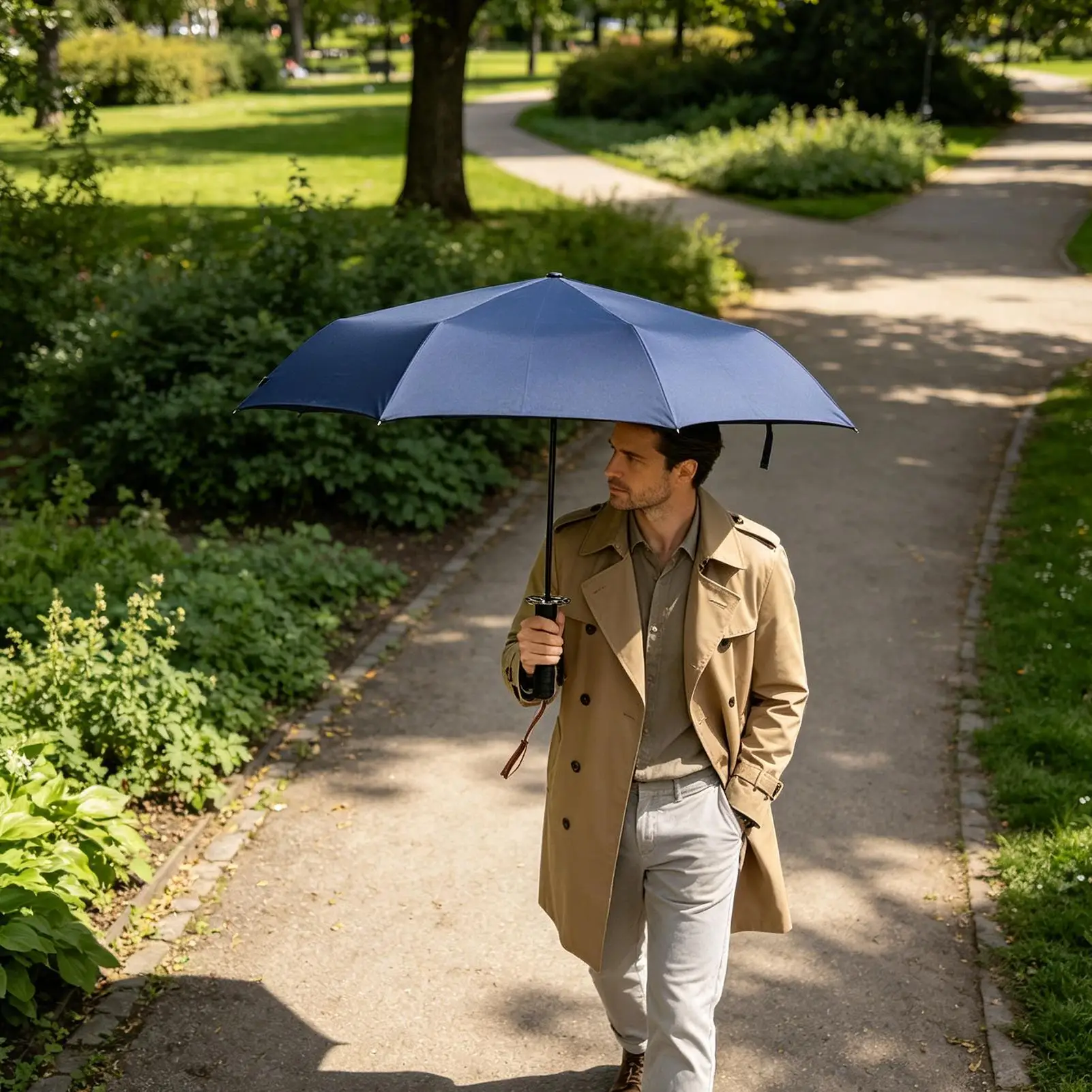 

Automatic Umbrella Windproof Anti-UV Shade With Handle Thicken Umbrella Automatic Open And Close For Men Women Rain Sun Travel
