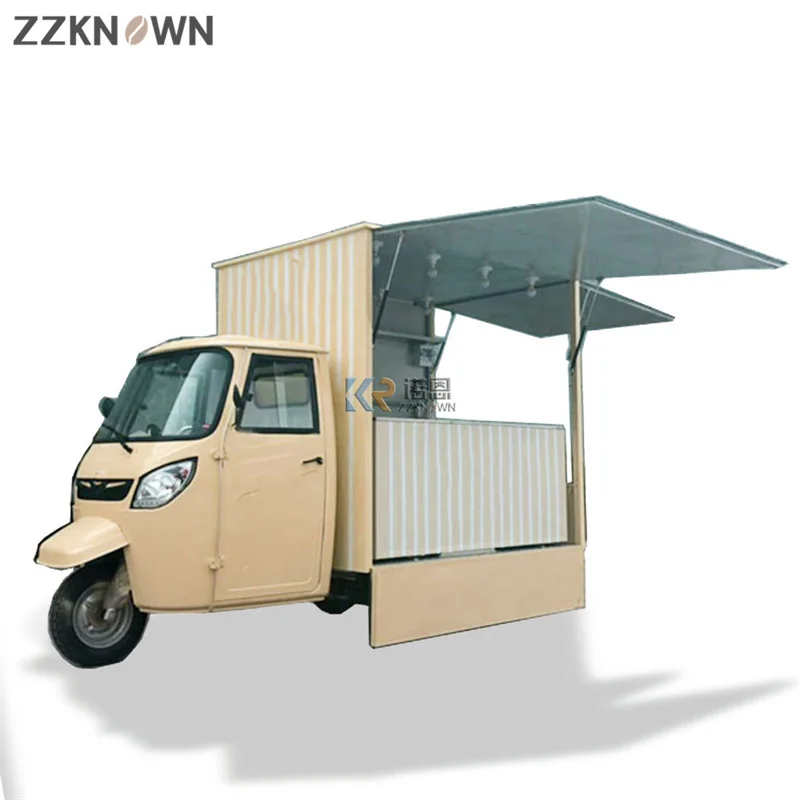 3ล้อรถสามล้อไฟฟ้า Tuk Tuk Street Mobile เบียร์บาร์ Taco อาหารรถบรรทุกไอศกรีมน้ำ Hotdog รถเข็นกาแฟ trailer