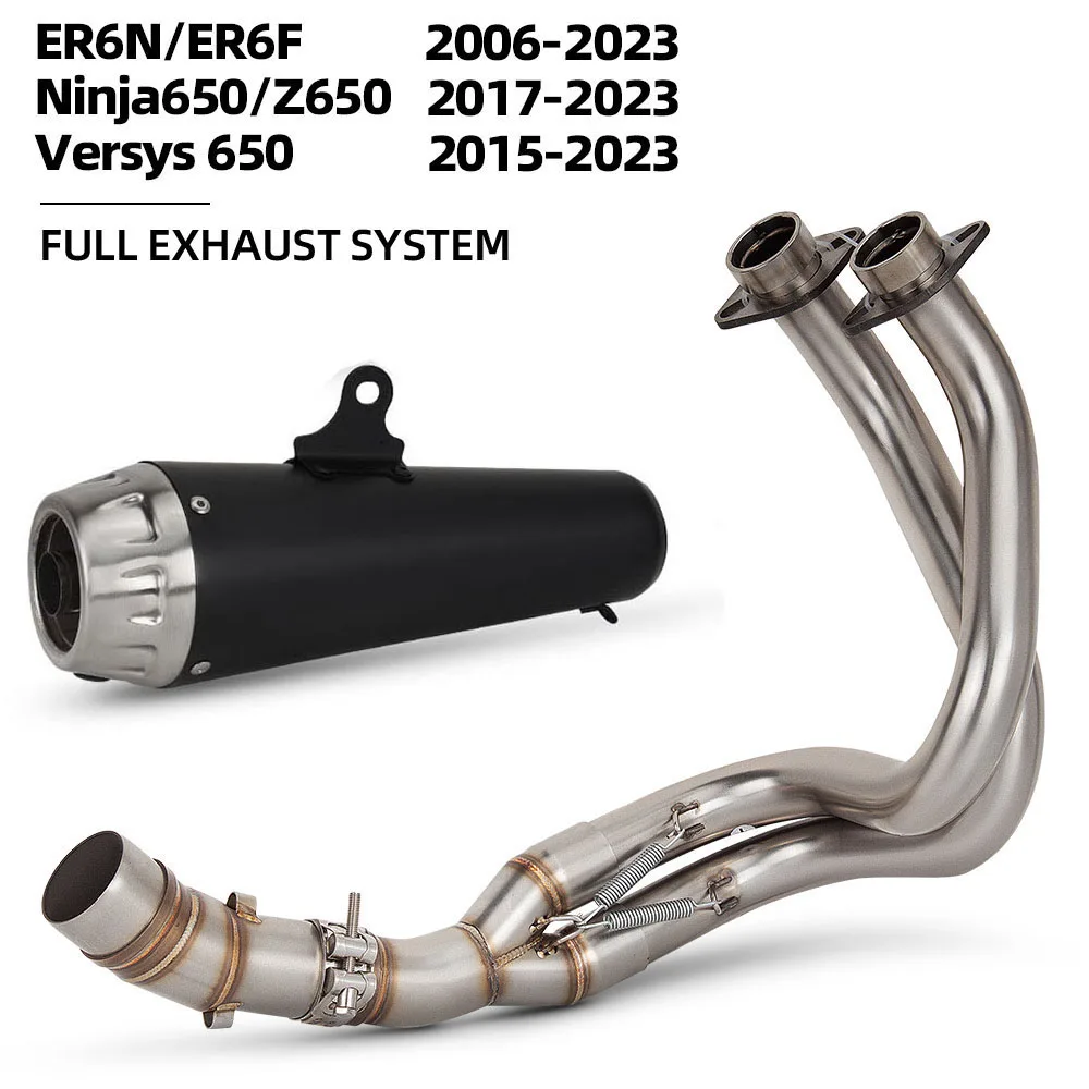 For Kawasaki ER6N ER6F ER-6N/6F Ninja650 Z650 Versys650 2006-2023 ER6F Moto Exhaust header pipe quality Muffler with DB Killer