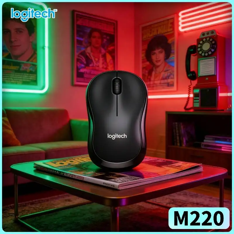 Logitech M220 Wireless Silent Mouse Compact Portable Design 2.4GHz Stable Connection 3 Buttons For PC Mac Laptop Computer