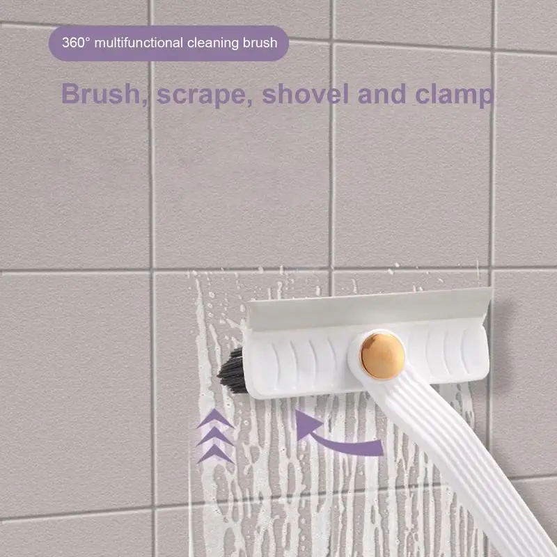 Rotating Crevice Cleaning Brush Toilet Tile Joints Dead Angle Crevice Gap Cleaner V Shaped Bristles Home Cleaning Brush For Tile