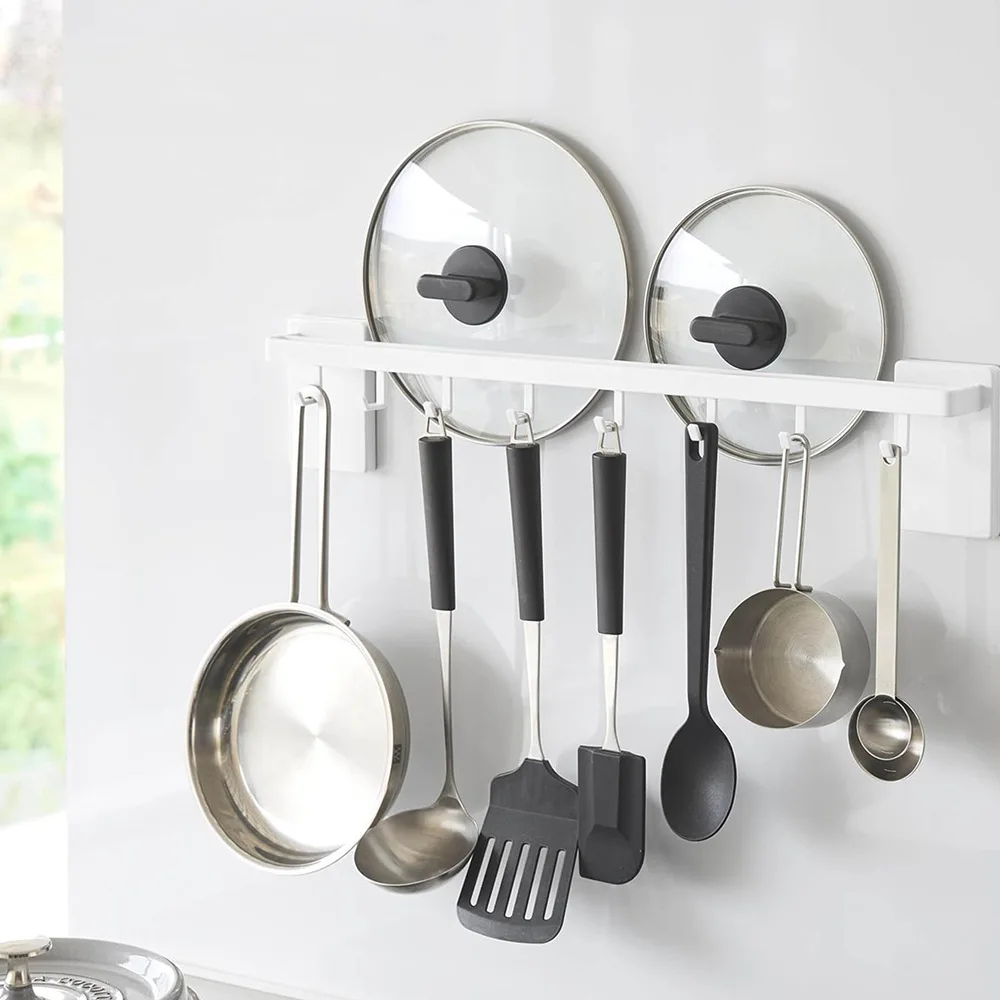 

1 шт. Кухонная вешалка-крючок без перфорации, подвижный выдвижной крючок, многофункциональная настенная полка для хранения кухонной утвари