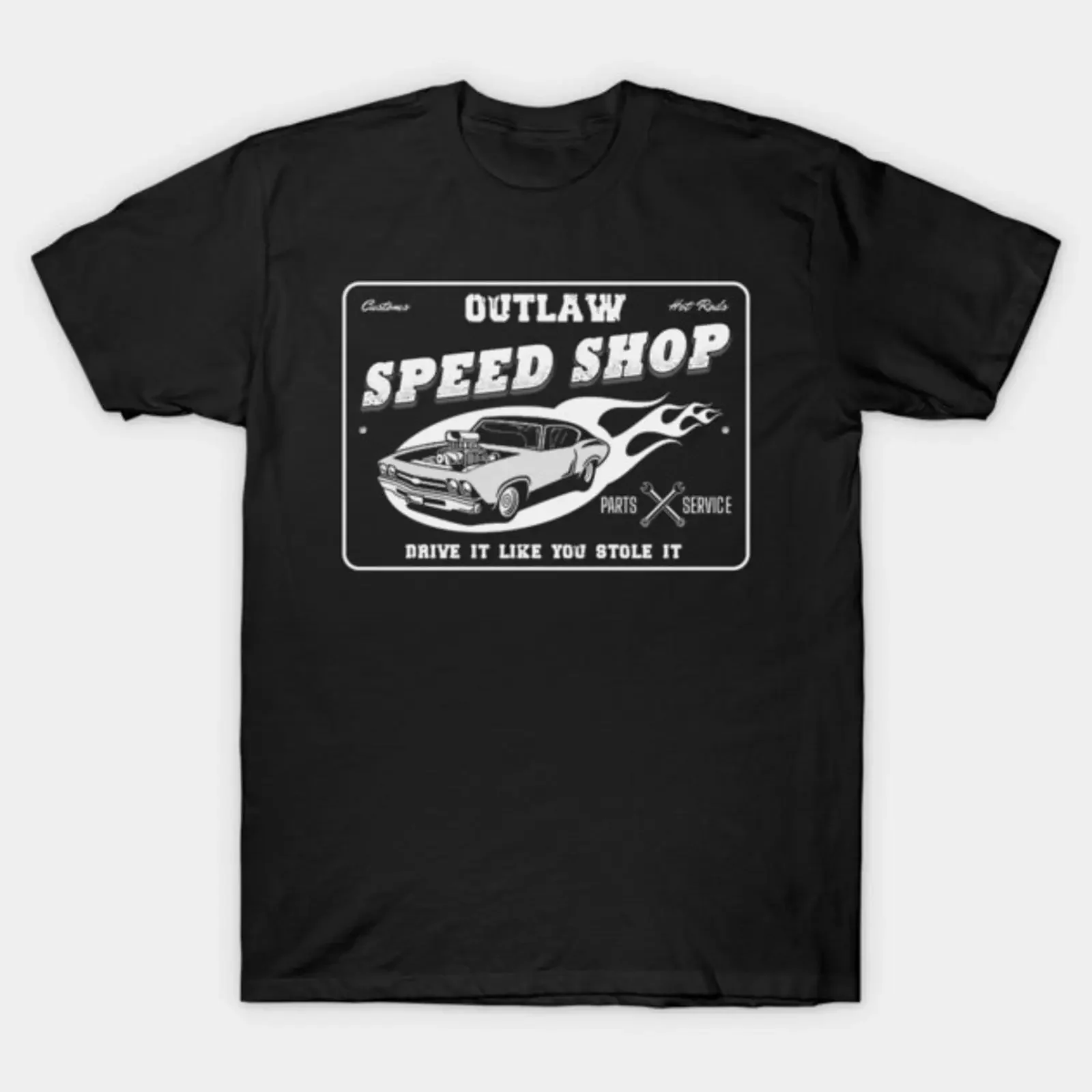 Outlaw Speed Shop T Shirt vintage Washed Breathable Unisex Slightly Soft Top For Everyday Wear graphic Comfortable Casual