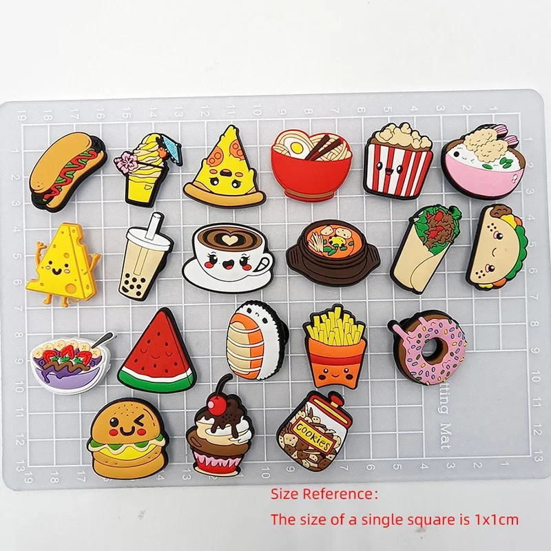 Simulated Food PVC Shoe Charms Accessories Donut Sushi Sandwich Shoe Upper Pins Decoration Sandals Clogs Buckle Kid Party Gift