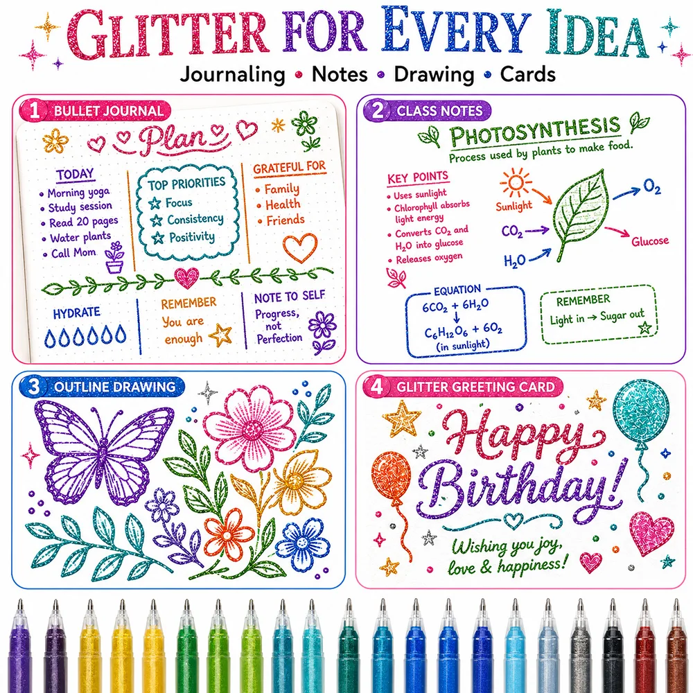 12 個グリッターゲルペンマーカーセット 0.88 ミリメー - Illustration Marker Set のレビューと価格