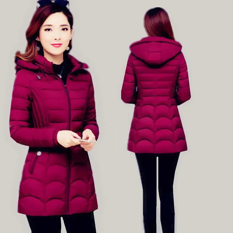 2024 새로운 Thicken Snow Parkas 패션 방풍 다운 코튼 후드 여성 자켓 겨울 루즈 롱 코트 Ladies Outwear