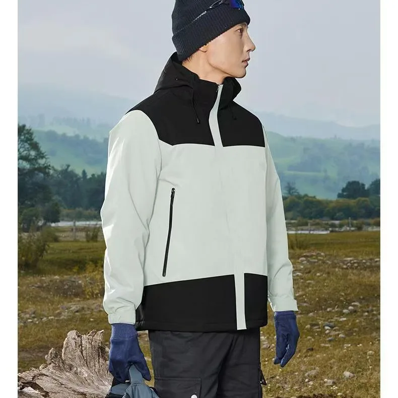 

Стеганая куртка, осенне-зимняя новая уличная горная пара, ветрозащитная водонепроницаемая походная куртка с капюшоном