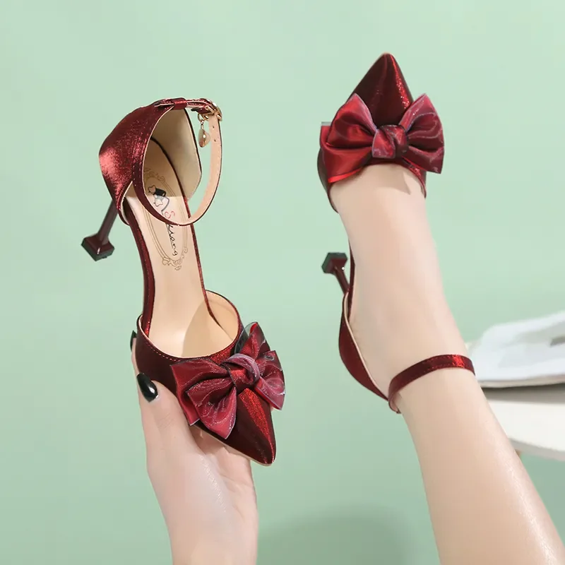 

Designer Elegant High Heels Bow Women's Sandals Luxury Summer Low Price Sandal On Sale New Breathable Fashion Daily Ladies Shoes