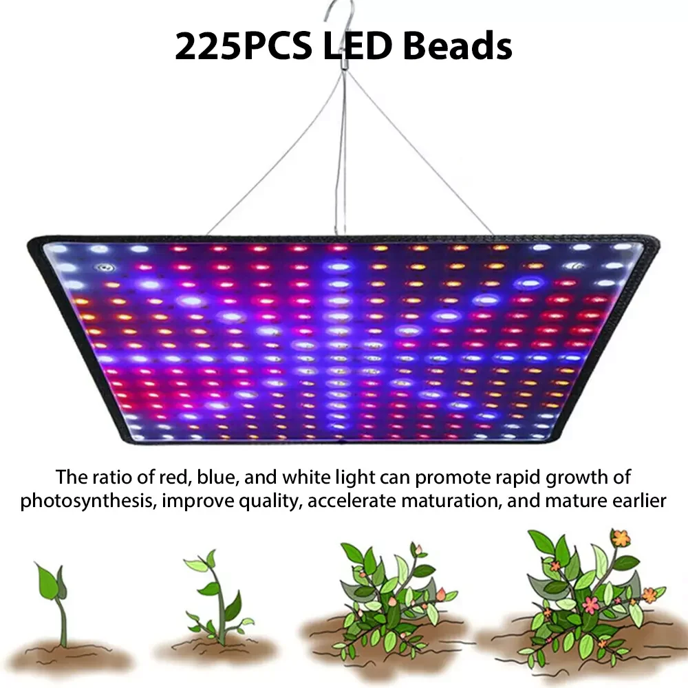 [EU-Lager] 45W 225Led Vollspektrum Phytolamp Pflanzenwachstumslicht Indoor Blumensamen Hydrokultur Anbau Phyto Lampe LED-Licht