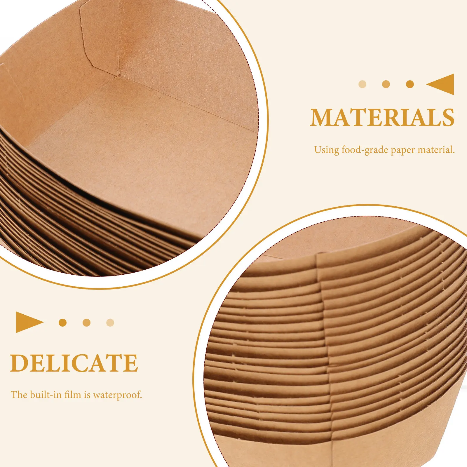 100Pcs Food-Grade Oil-Proof Paper Food Boat Boxes Waterproof Disposable Snack Containers for French Fries Popcorn Fried Chicken