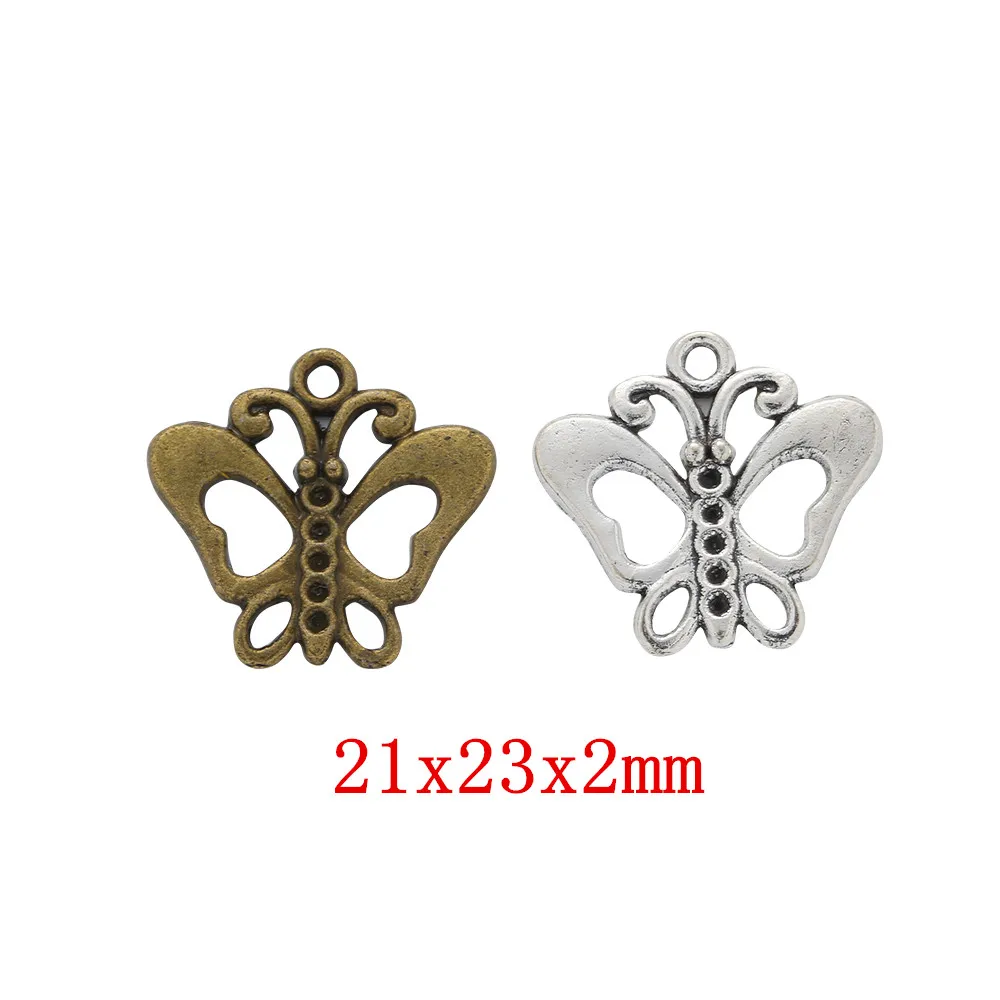 

40pieces (butterfly) vintage zinc alloy charm metal pendant DIY jewelry discovery making accessories 108