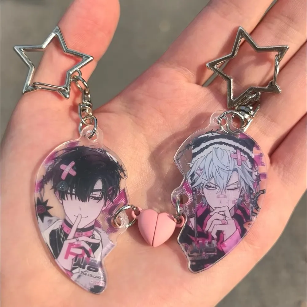 ZSQHET Anime Couple Keychain Alienstage Sua Mizi Lvan Till Luka Hyuna Magnetic Acrylic Pendant Backpack Lovers Pendant Gift image 6