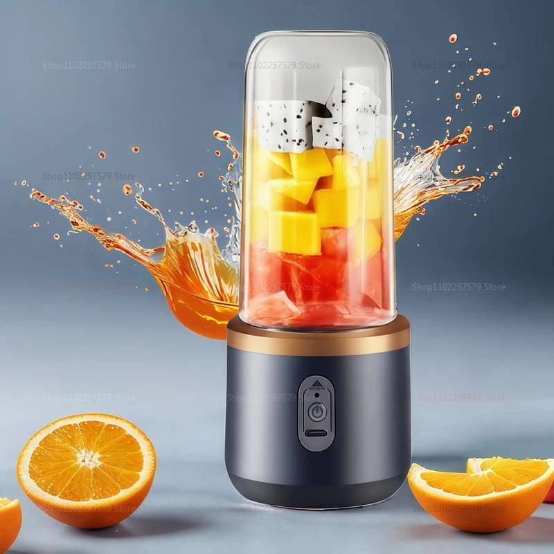 Double Cup Multifunction Juicer USB Rechargeable Fruit Blender 6 Blade Electric Portable Juicer Fruit Smoothie Milkshake Mixer