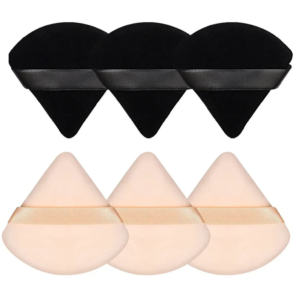 2/6PC Triangular Powder Puff Dry Powder  Wet and Dry Makeup Setting Powder Puff Makeup Sponge Air Cushion Beauty Makeup Tools