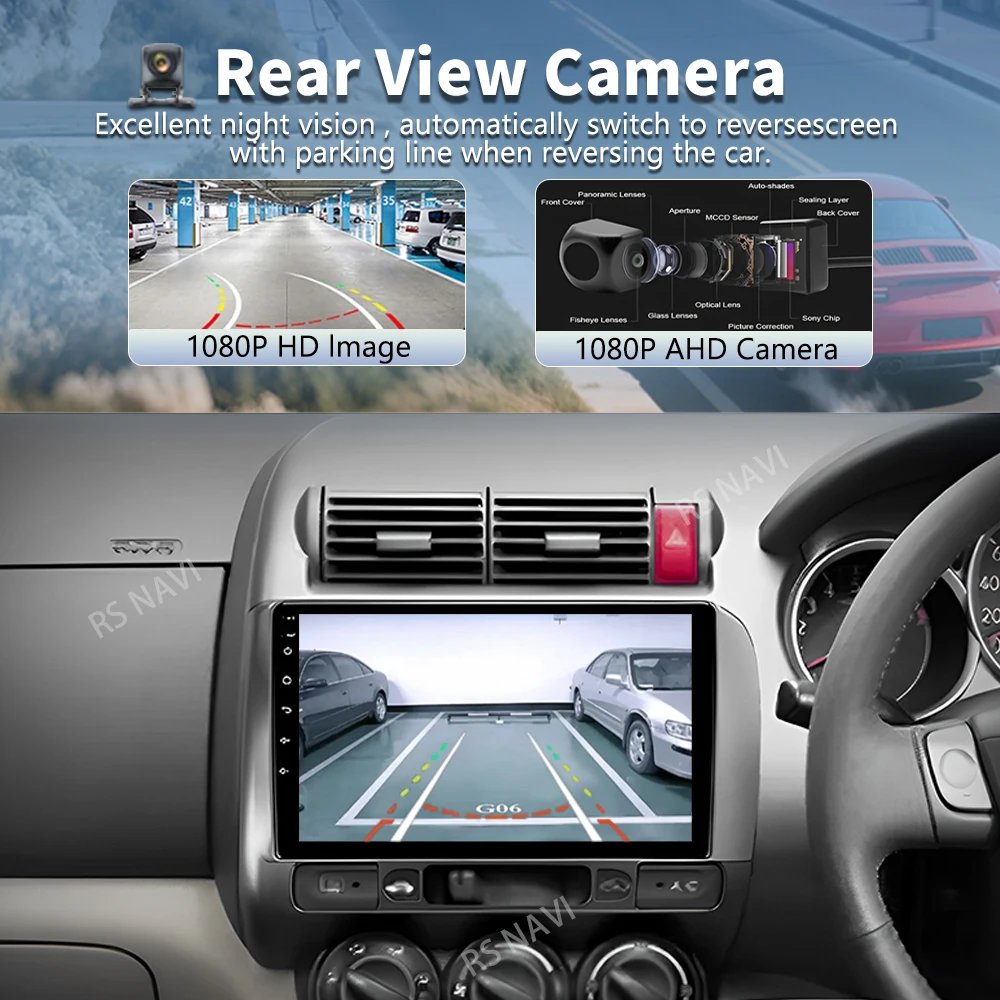 Android 16 For Honda Jazz 1 GD 2001 - 2008 Fit 2001-2009 2K QLED Stereo Car Radio Multimedia Video Player GPS 4G CarPlay