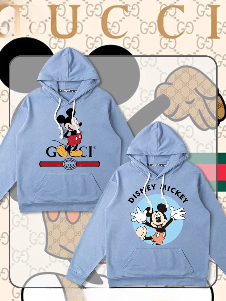 The Autumn and Winter Disney Mickey Mouse Cartoon Anime Printing Men's and Women's Hoodies New Style Couple's Clothing Hoodie