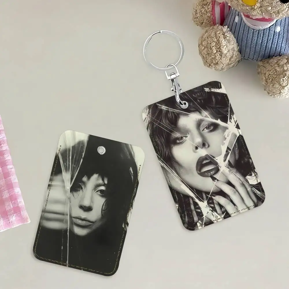 Singer Lady Gaga Mayhem Card Holders Anti-lost Student ID Card Protective Cover Cases Campus Access Cards Key Chain
