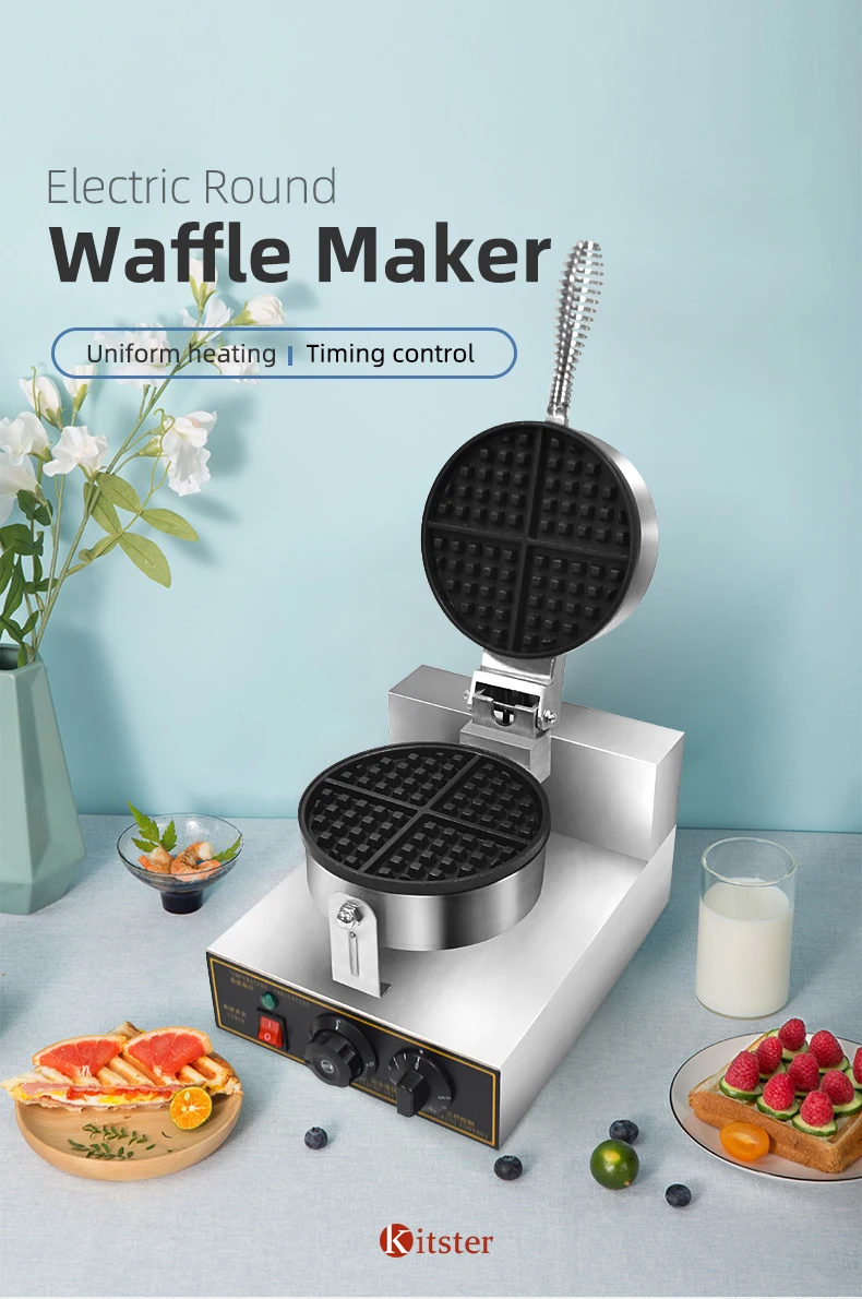 Snack Wafer Making Machine Waffle Machine Cake Waffle Commercial Dash Waflera Waffle Maker Removeable Plates Flip