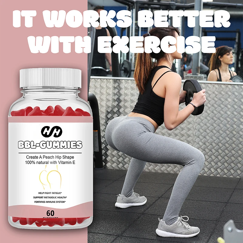 Best Natural Enhancement and Enlargement of Female Buttocks with 60 Gummies for A Tight, Full, and Sexy Natural Buttocks