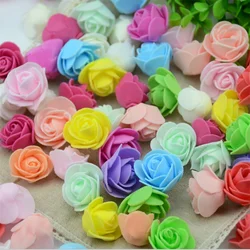 500pcs Mini Artificial PE Foam Rose Flower Head About 3.0cm For Handmade DIY Wedding Home Decoration Party Supplies Wreath Craft