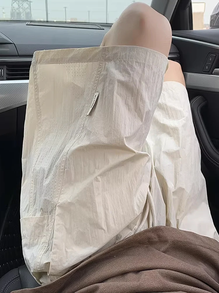 

Ice Silk Qui Dry Breathable Splice orts Men's Summer American Baskeall Sports Pants High-End Feeling Cool Five-Quarter ...