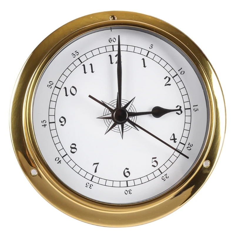 115mm Wall Mounted Thermometer Hygrometer Barometer Watch Tidal Clock Weather Station Copper for shell Indoor Outdoor