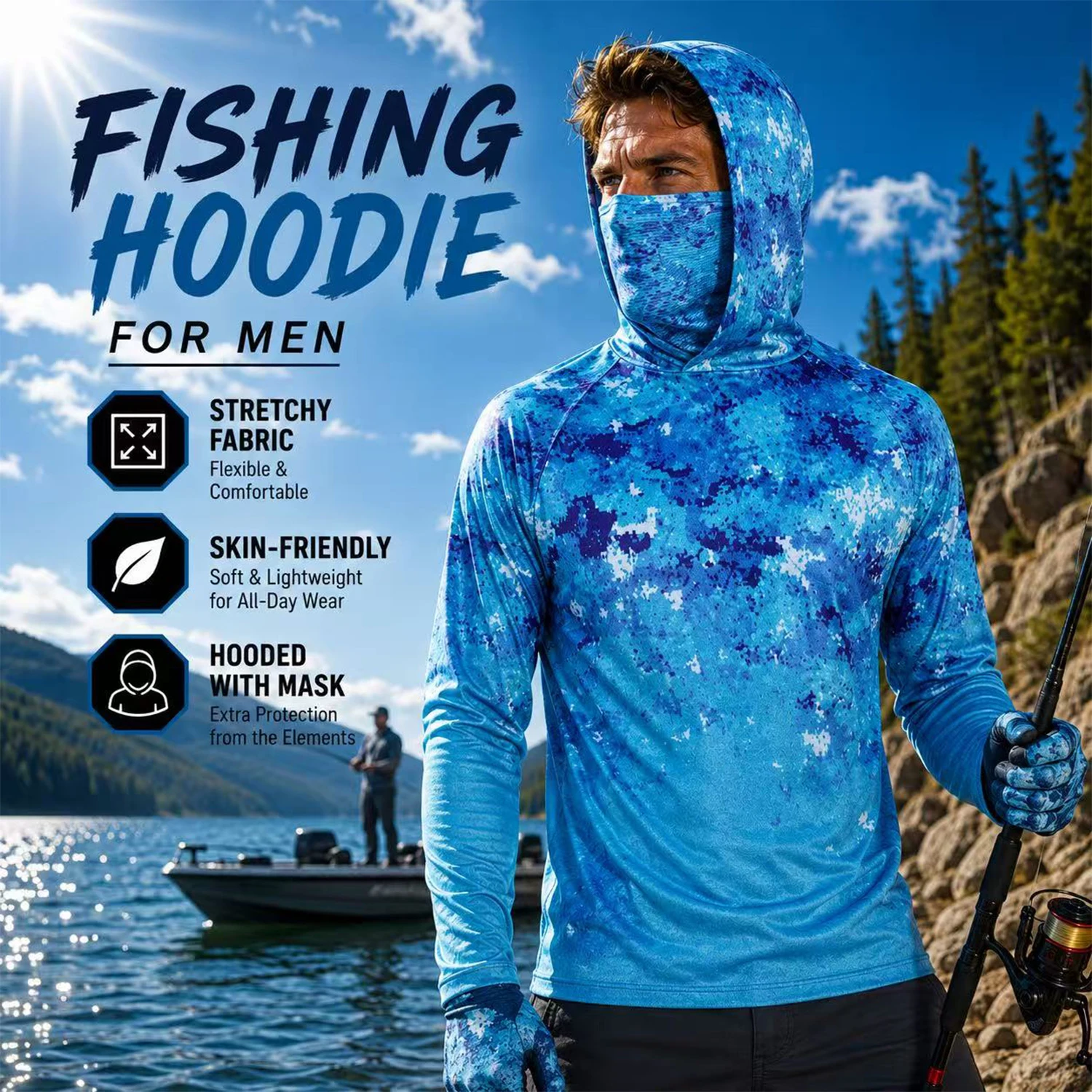 釣り用ジャージ Tシャツ夏釣り服男性 Tシャツフード付きスウェットシャツ UV ブロックパーカーメンズ Tシャツジャージ着用
