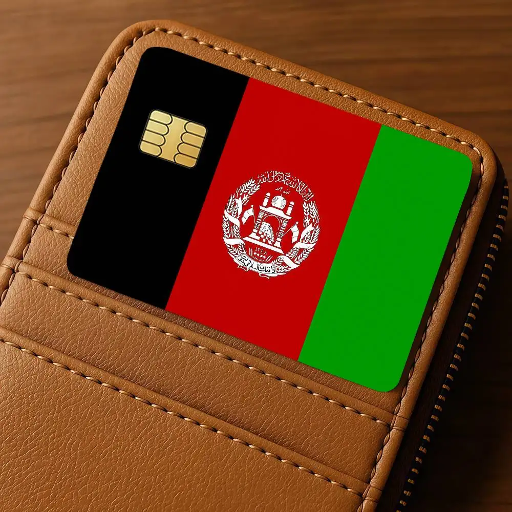 Flag Afghan Afghanistan nation Credit Card Decorative Card Stickers Suitable For Bank Cards Metro Transit Anti-scratch Gift 4PCS view 6
