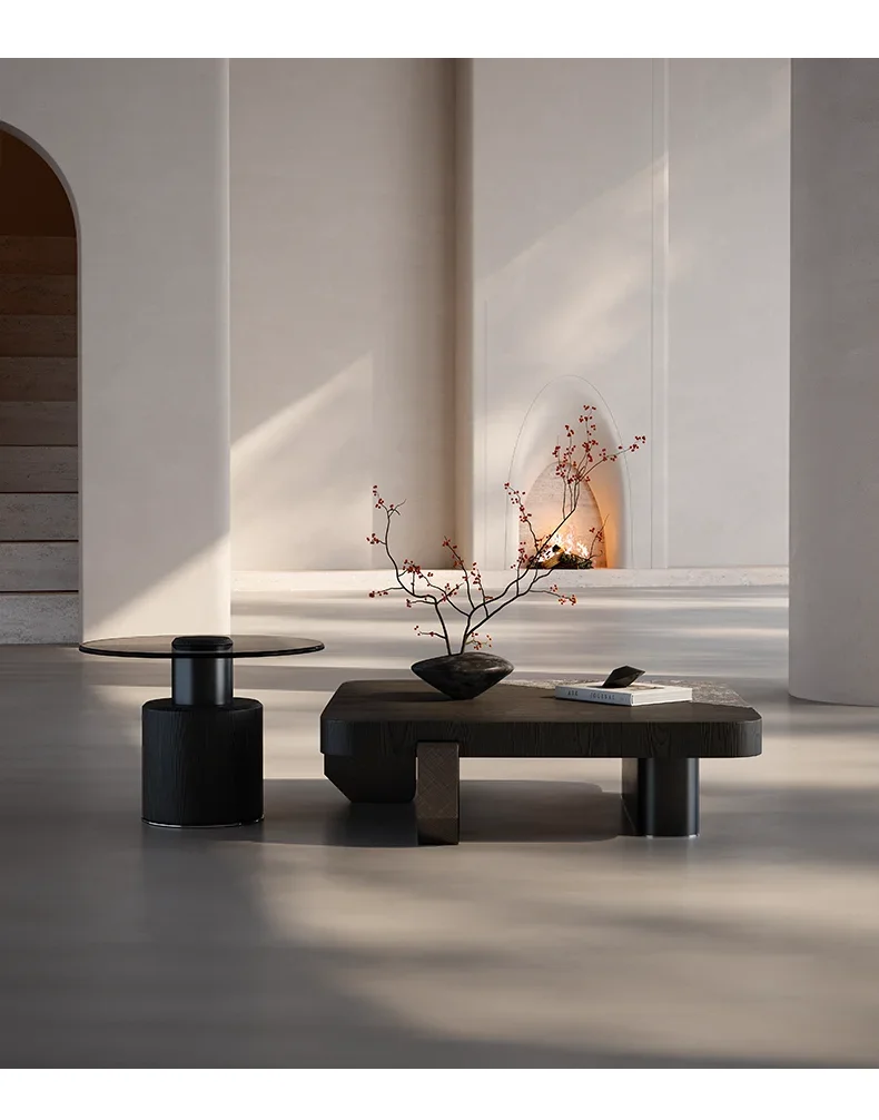 

Итальянский натуральный роскошный журнальный столик из камня для гостиной, бытовой квадратный минималистичный светлый роскошный дизайнерский элитный журнальный столик