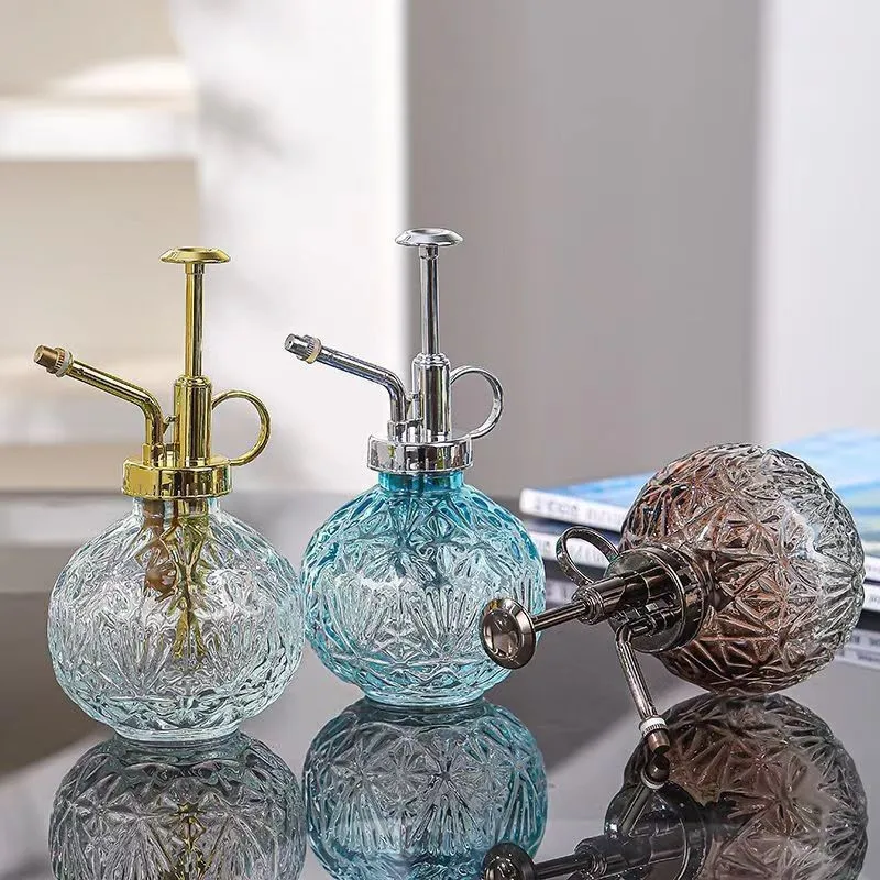 

Vintage Garden Diamond Relief Style Watering Can Glass Spray Sterilizer Pneumatic Kettle Household Small Watering Kettle ZG192