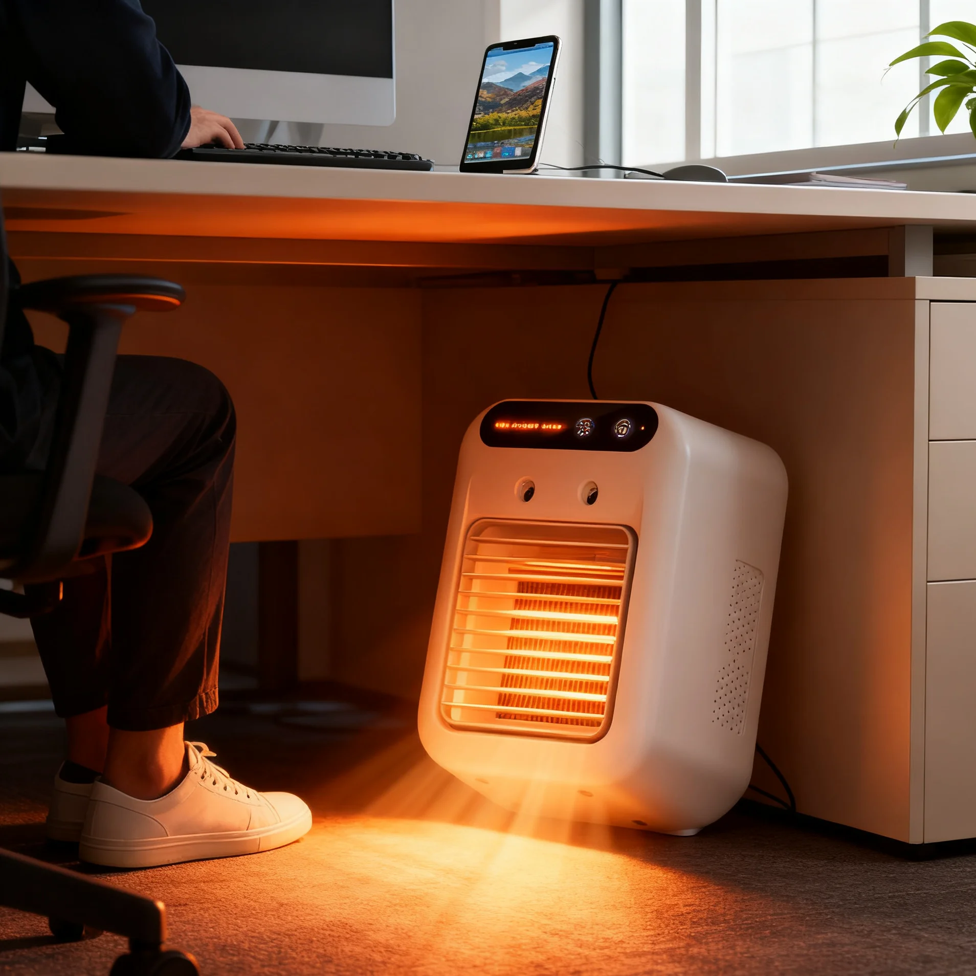 Ventilador de ar quente com economia de energia e umidificação 2025