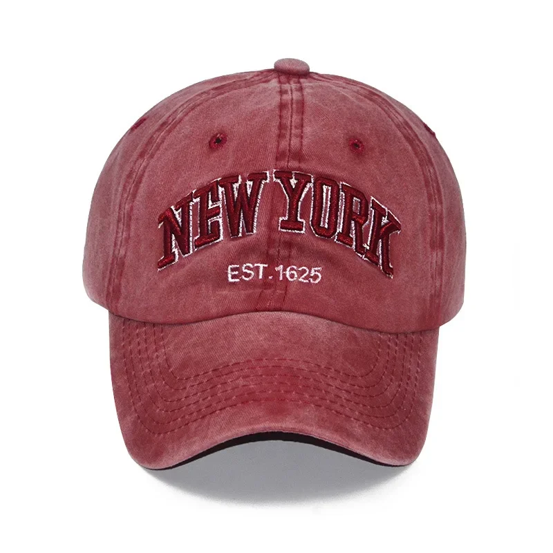 New Washed Cotton Baseball Caps for Women Men  NEW YORK Letter Embroidery Baseball Cap Unisex Outdoor Sports Travel Hats