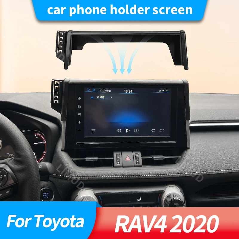 Car phone holder screen For Toyota RAV4 2020 intelligent sensing one-click pick-up and drop-off, one-handed operation is quick