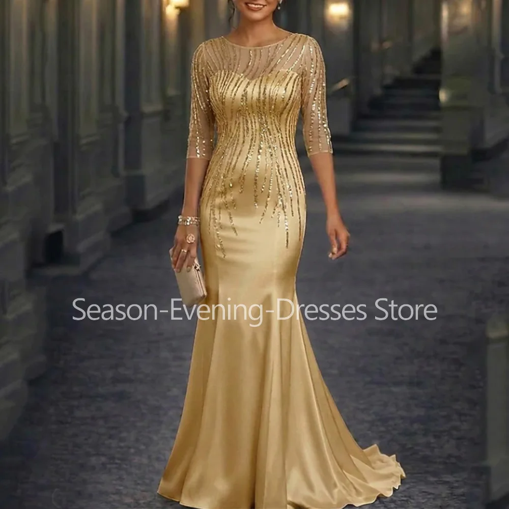 

Customized Sparkle Long Evening Dresses for Special Occasions Satin Floor-Length Mermaid Women Gala Prom Party Gowns 2026