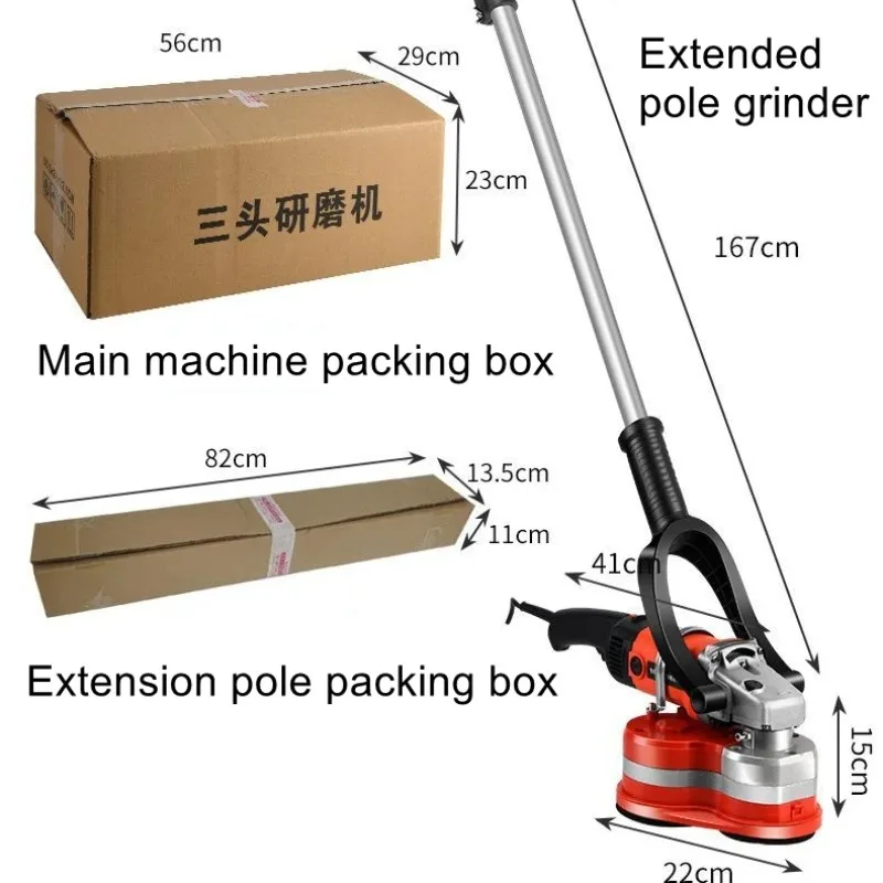 Handheld epoxy paint floor grinder concrete pavement grinding machine dustless polishing rough grinding machine milling machine