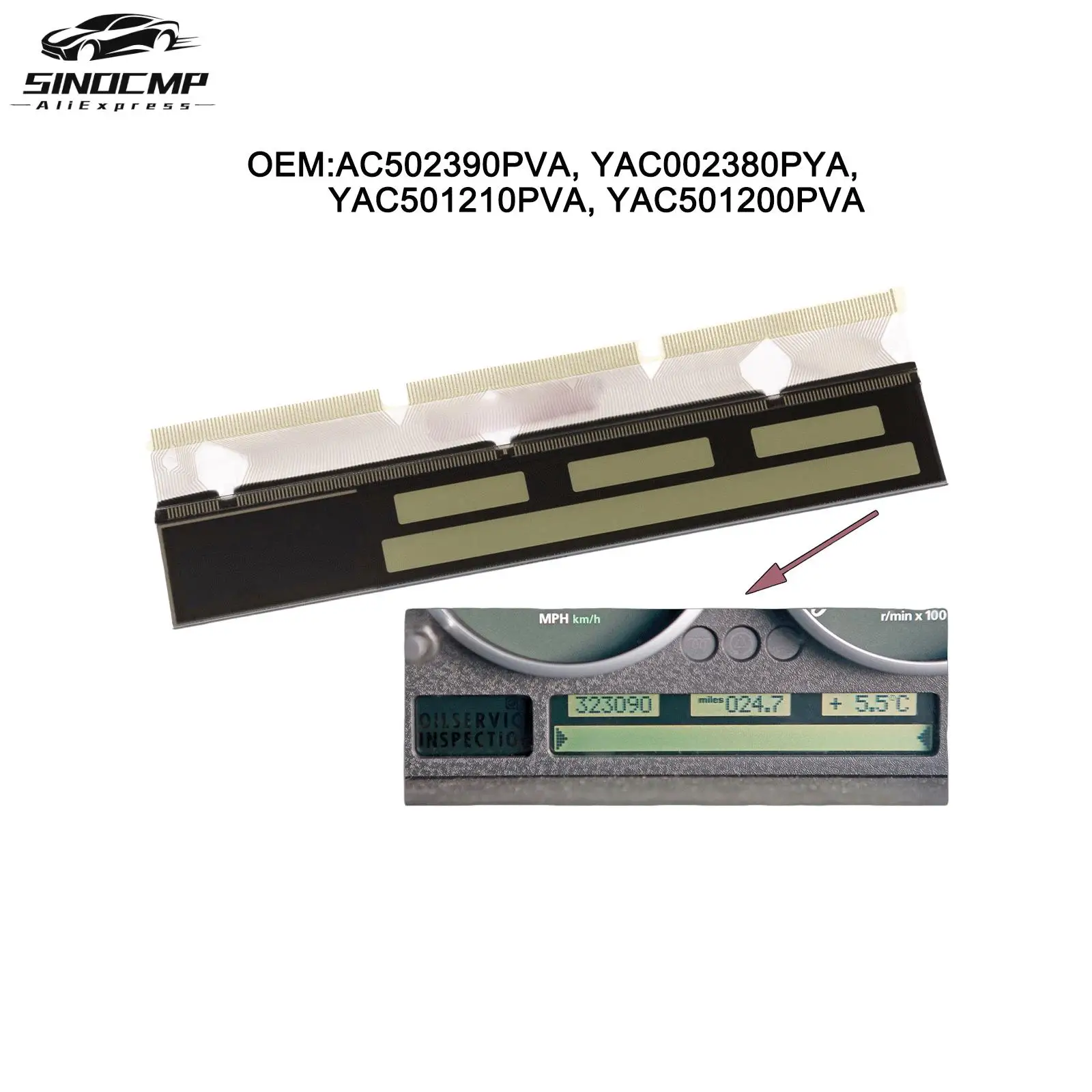 

Instrument Cluster LCD Display Screen AC502390PVA YAC002380PYA YAC501210PVA YAC501200PVA For Range Rover III LM L322 2002-2005