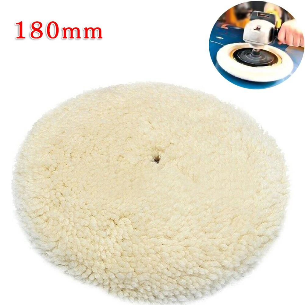 180mm 7inch Wool Polishing Pad Grinding Bonnet Pad Angle Grinder Buffing Wheels Soft Clean Furniture Car Vehicle Power Tool