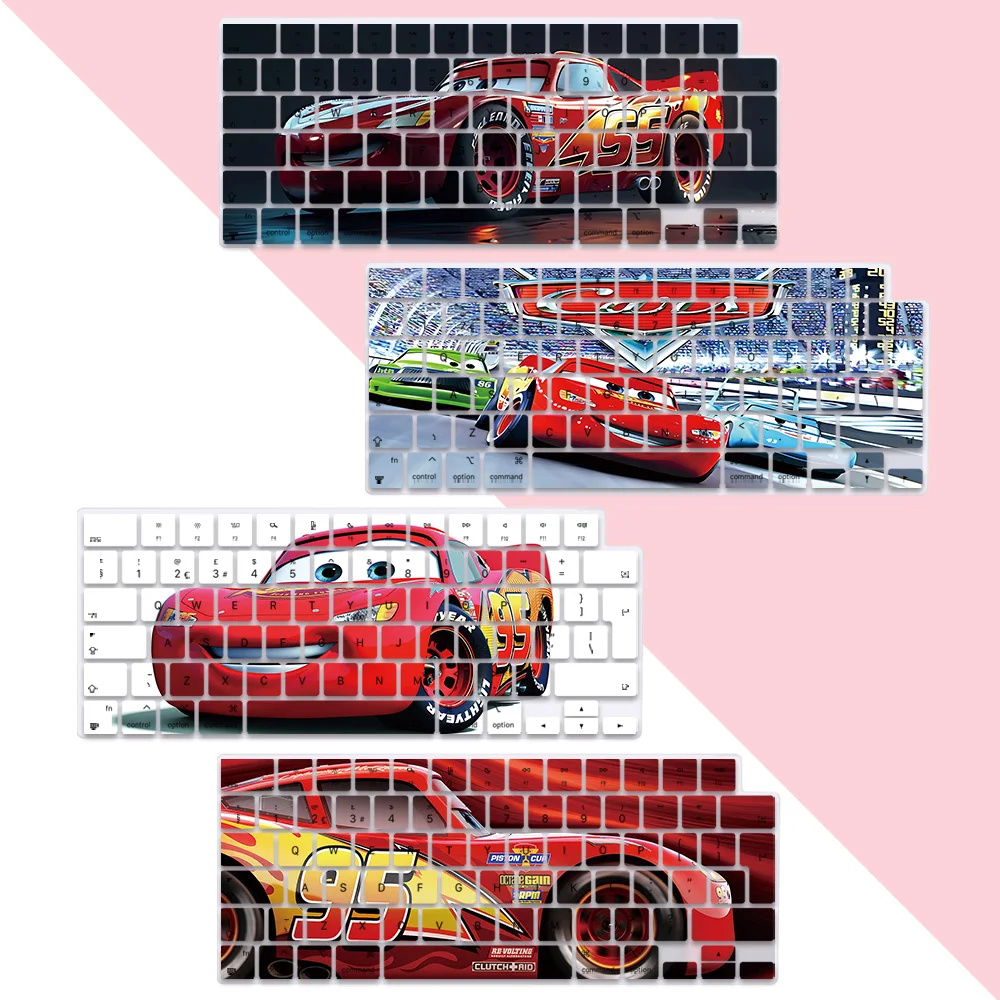 

EU Layout Soft Silicone Lightnings McQueen Keyboard Cover for Macbook pro 14 M2 M3 A2442 A2485 A2779 A2780 A2991 Air M2 M3 A2681