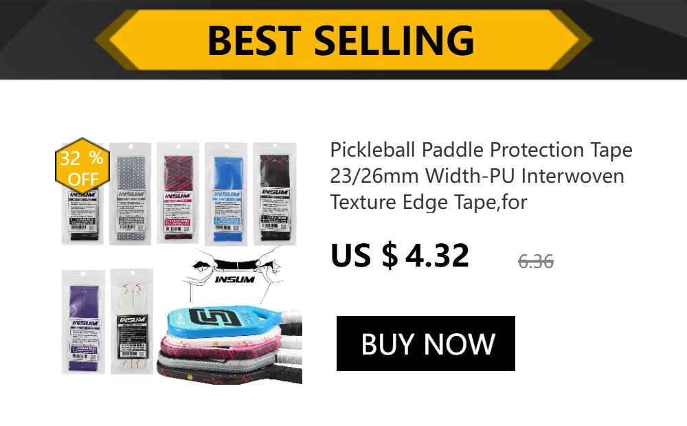 Pickleball Paddle Protection Tape 23/26mm Width-PU Interwoven Texture Edge Tape,for 13mm/16mm/20mm Thicknesse Pickleball Paddles